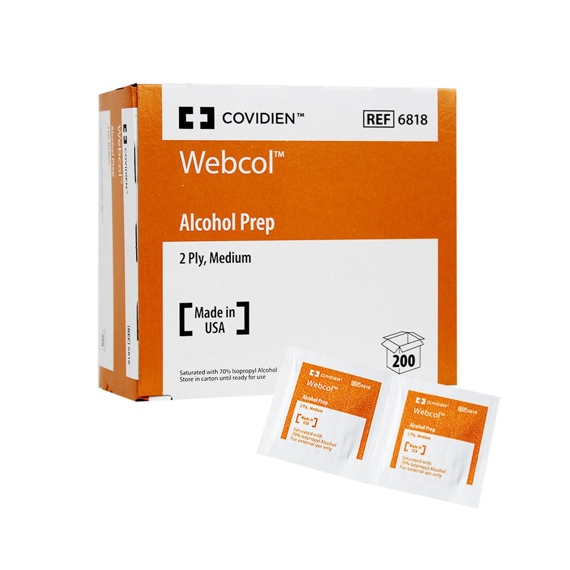 Webcol™ Alcohol Prep Pad, 1 x 1.25 Inch, Individual Packets