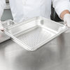 Half-size 2 ½-inch-deep Super Pan 3® stainless steel perforated steam table pan