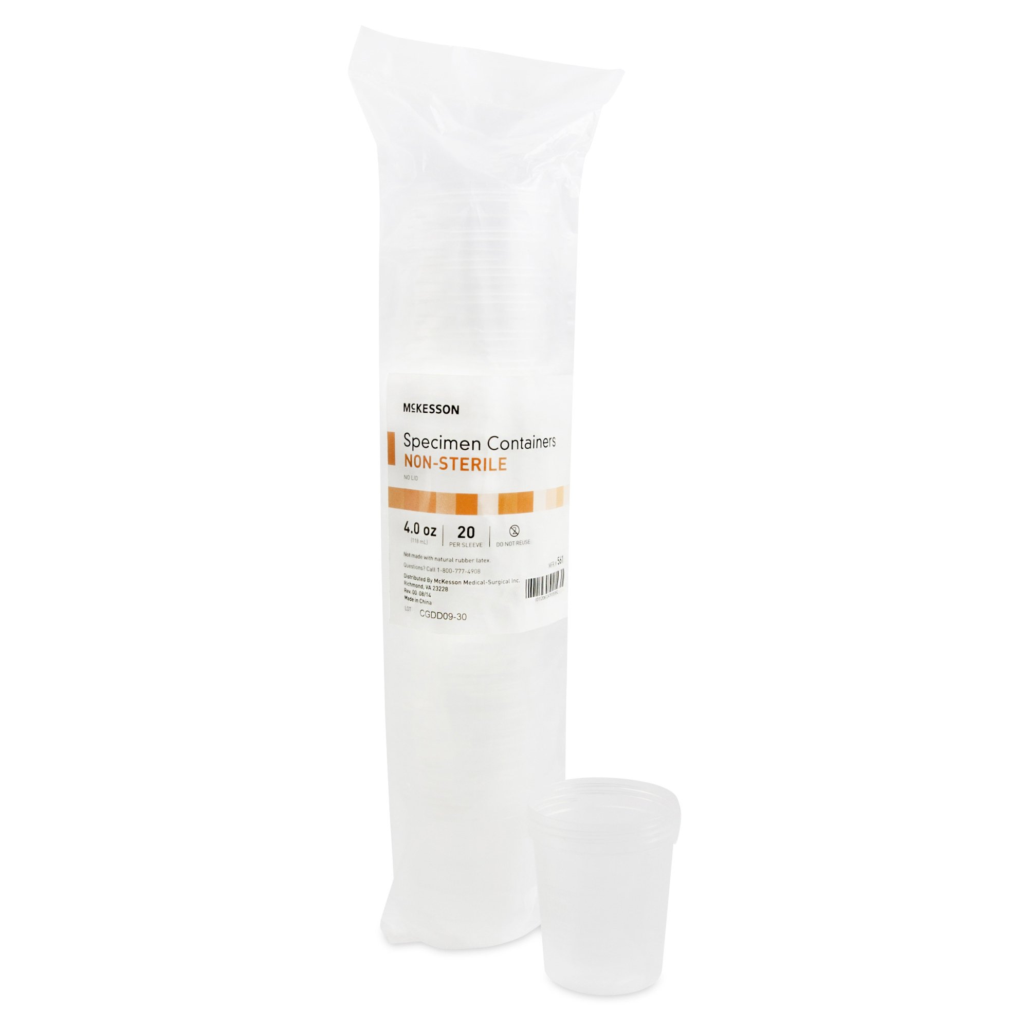 McKesson Specimen Container without Lid, 120 mL MK 854655