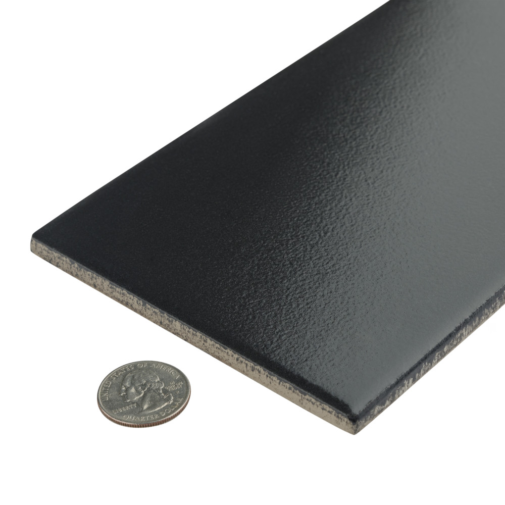 Piscina Glossy Black with BioTech 4-3/4 in. x 9-5/8 in. Porcelain Floor and Wall Tile