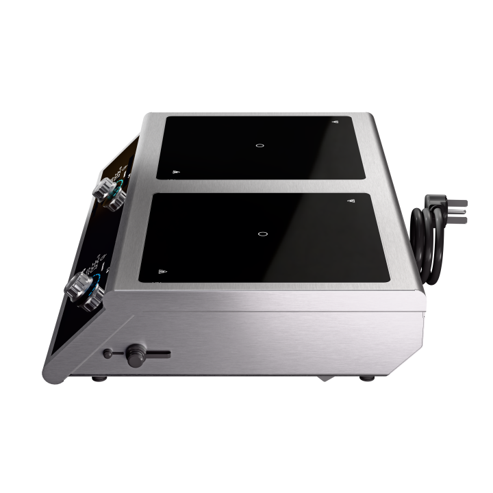 208- to 240-volt 2900-watt side-by-side dual countertop induction range with temperature control probe and programs