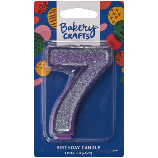7 Glitter Numeral Candles