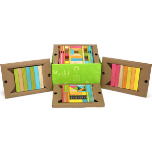 Magnetic Wooden Blocks, 90-Piece Classroom Kit, Tints