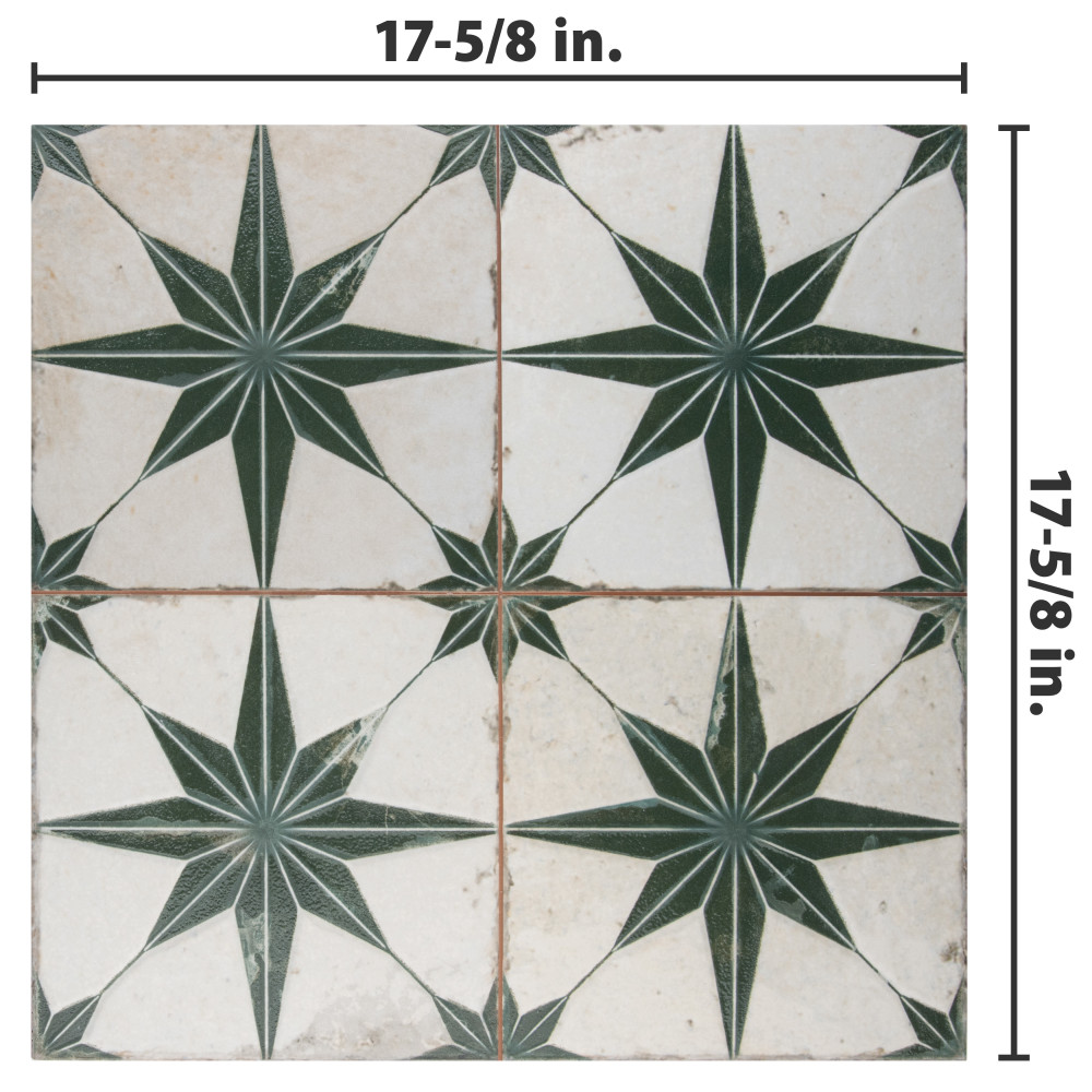 Kings Star Luxe Sage 17-5/8 in. x 17-5/8 in. Ceramic Floor and Wall Tile