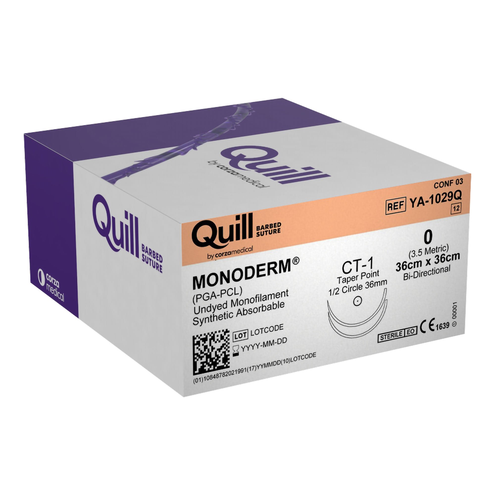 Quill™ Knotless Tissue-Closure Device, Monoderm™ Suture with Needle