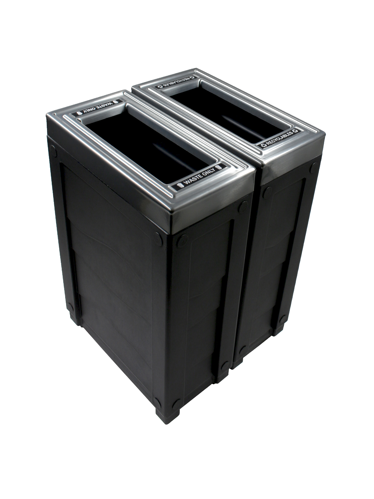 EVOLVE – Double – Kit – Recyclables-Waste – Full – Black