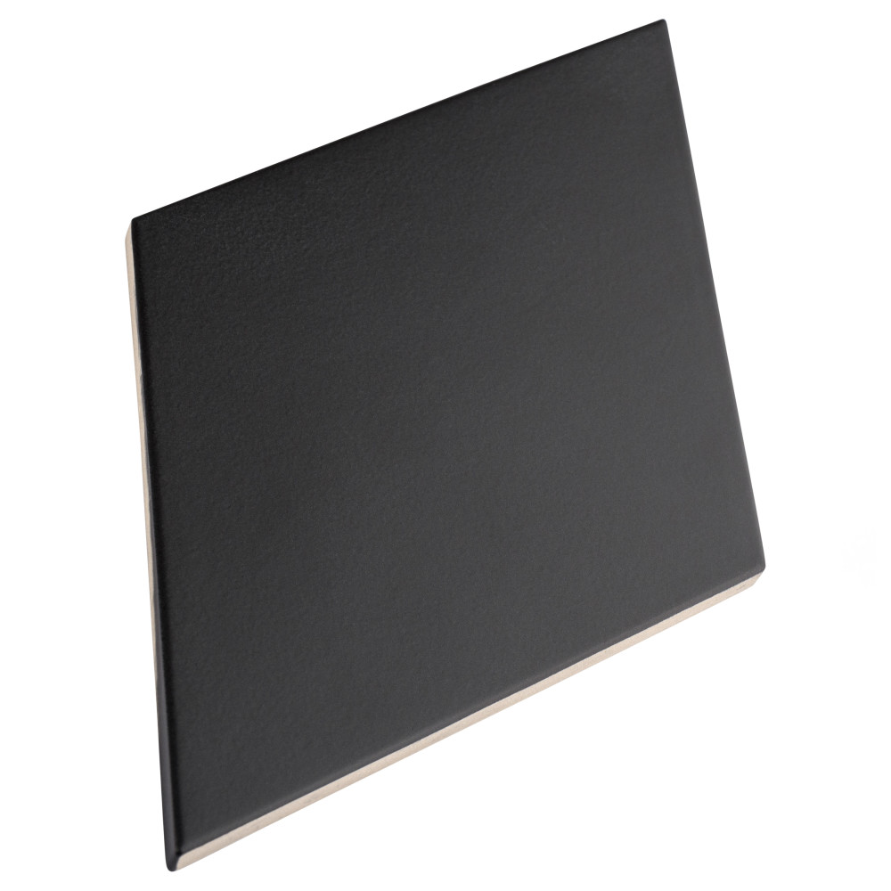 Rhombus Smooth Black 5-1/2 in. x 9-1/2 in. Porcelain Floor and Wall Tile