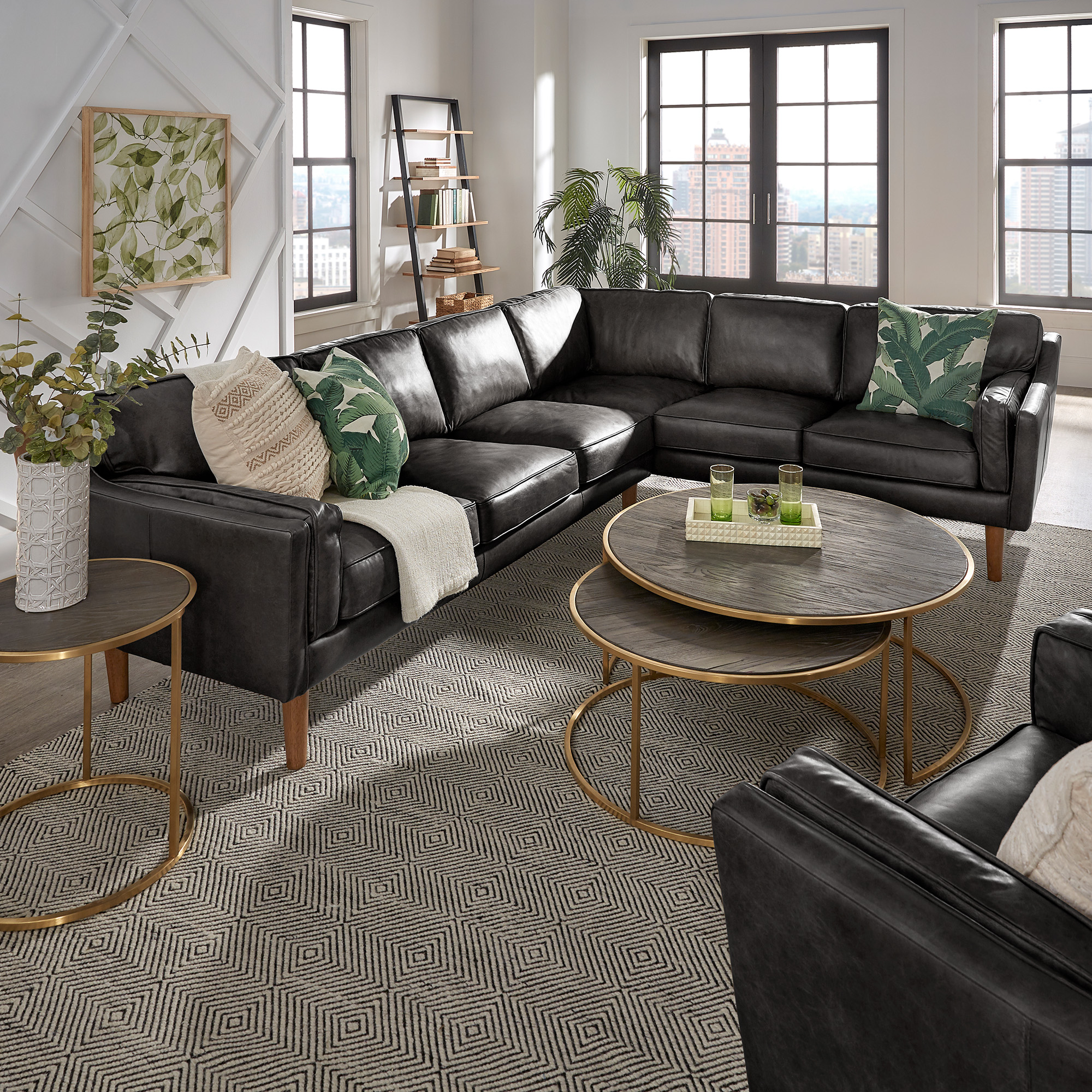 Oxford Leather Sectional Sofa
