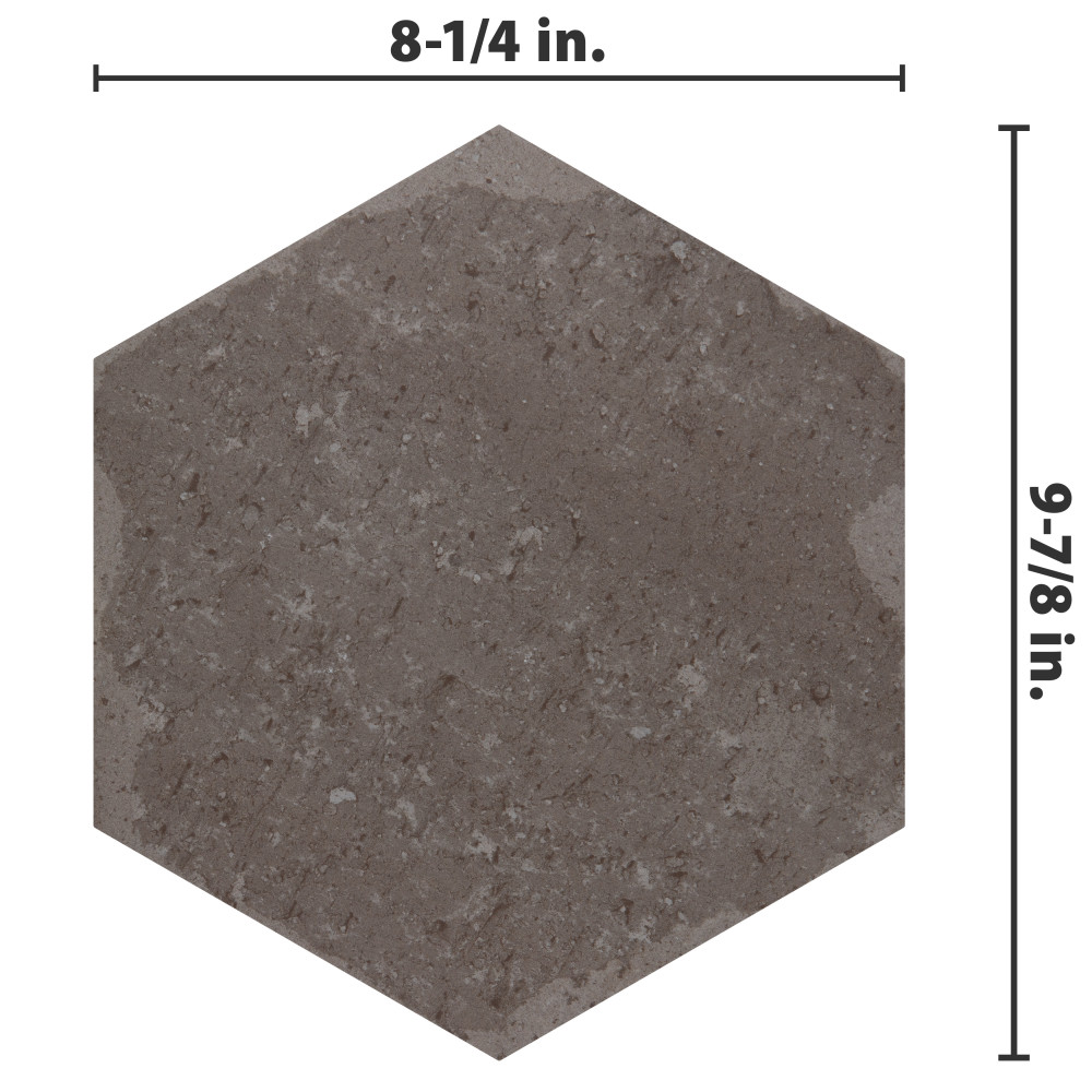 Brickyard Hex Olive 8-1/2 in. x 9-7/8 in. Porcelain Floor and Wall Tile