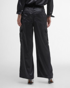Kaylee Satin Cargo Trousers Classic Black