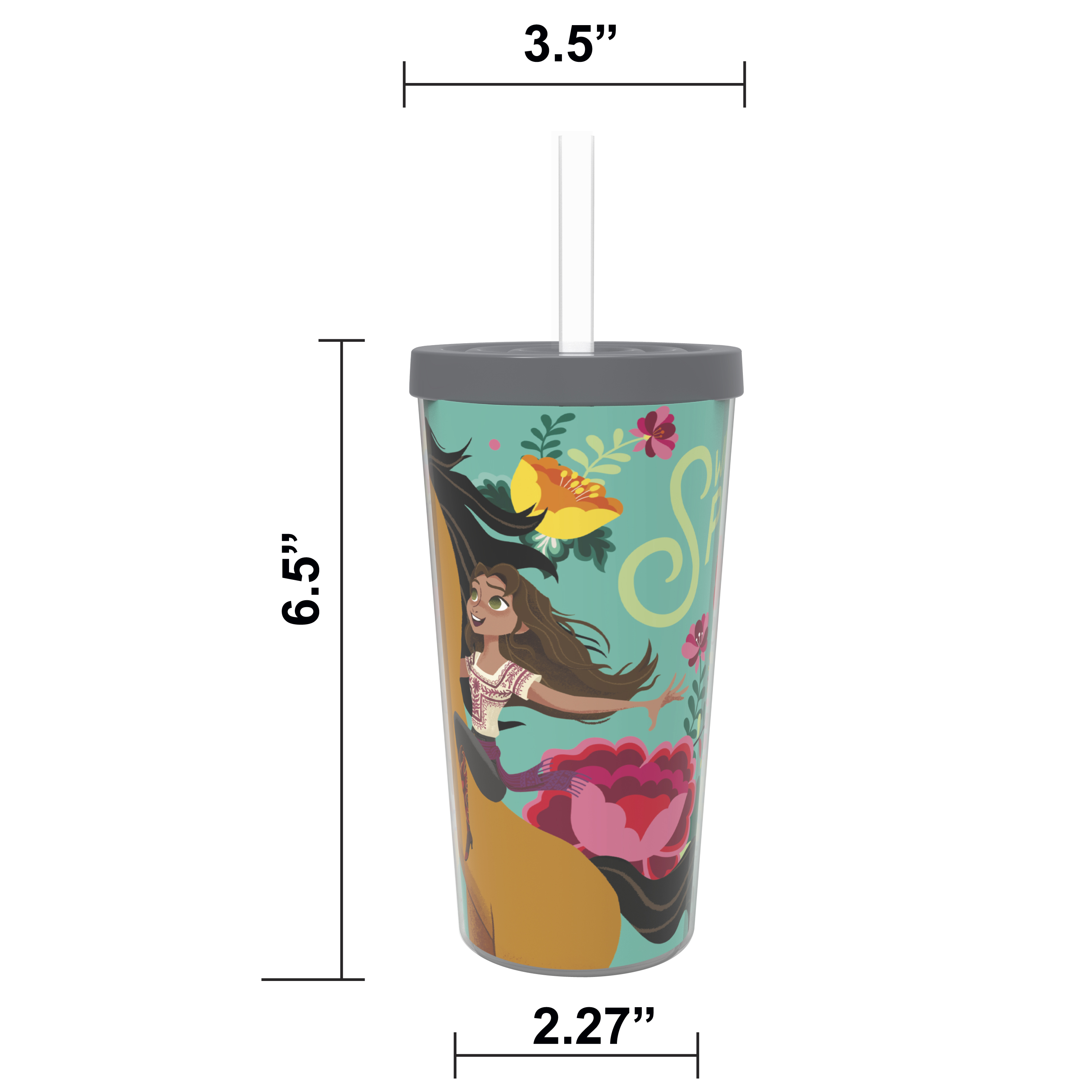 Dreamworks Animation 16 ounce Insulated Plastic Tumbler with Straw, Spirit Riding Free Movie slideshow image 7