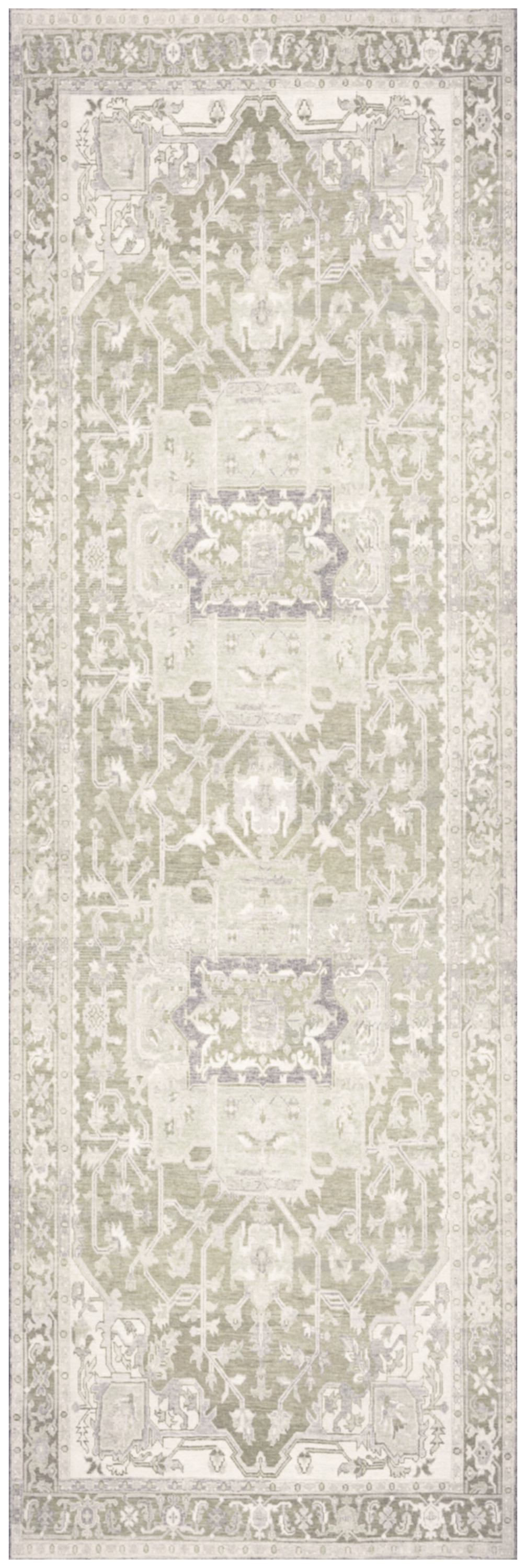 Nourison Vintage Washables 2' x 6' Green Vintage Indoor Rug