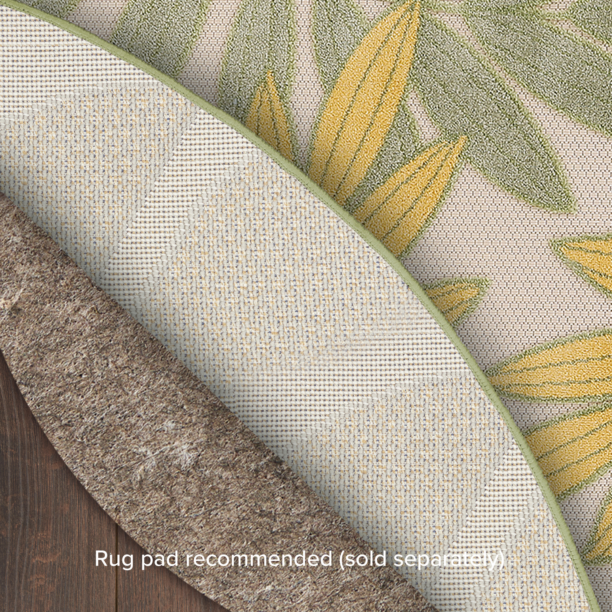Nourison Aloha 7'10" x Round Green Multicolor Outdoor Rug