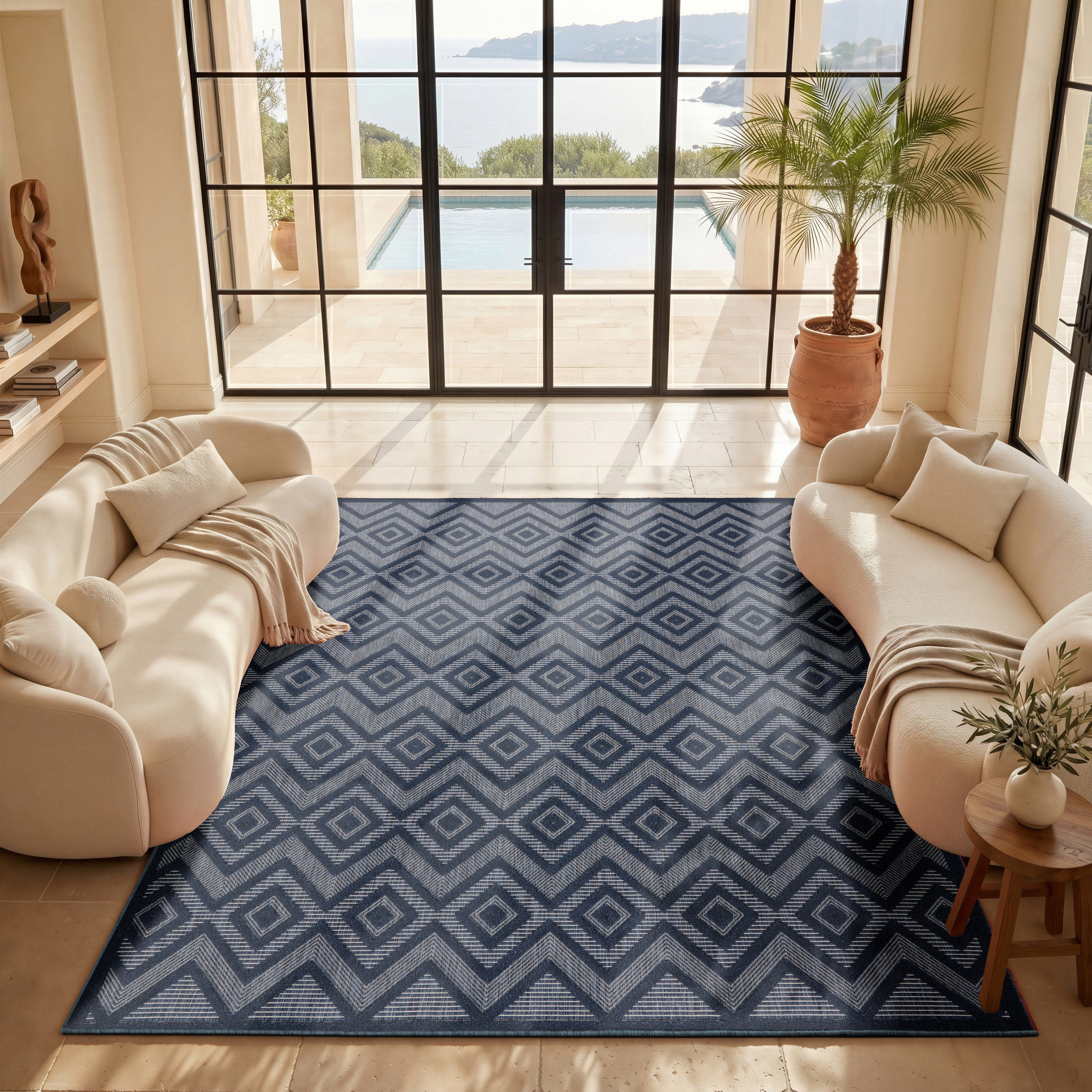 Nourison Versatile 7' x 10' Navy Blue Modern Rug