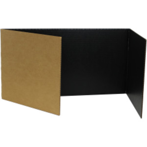Corrugated Study Carrels, Black, 12" x 48", Pack of 24