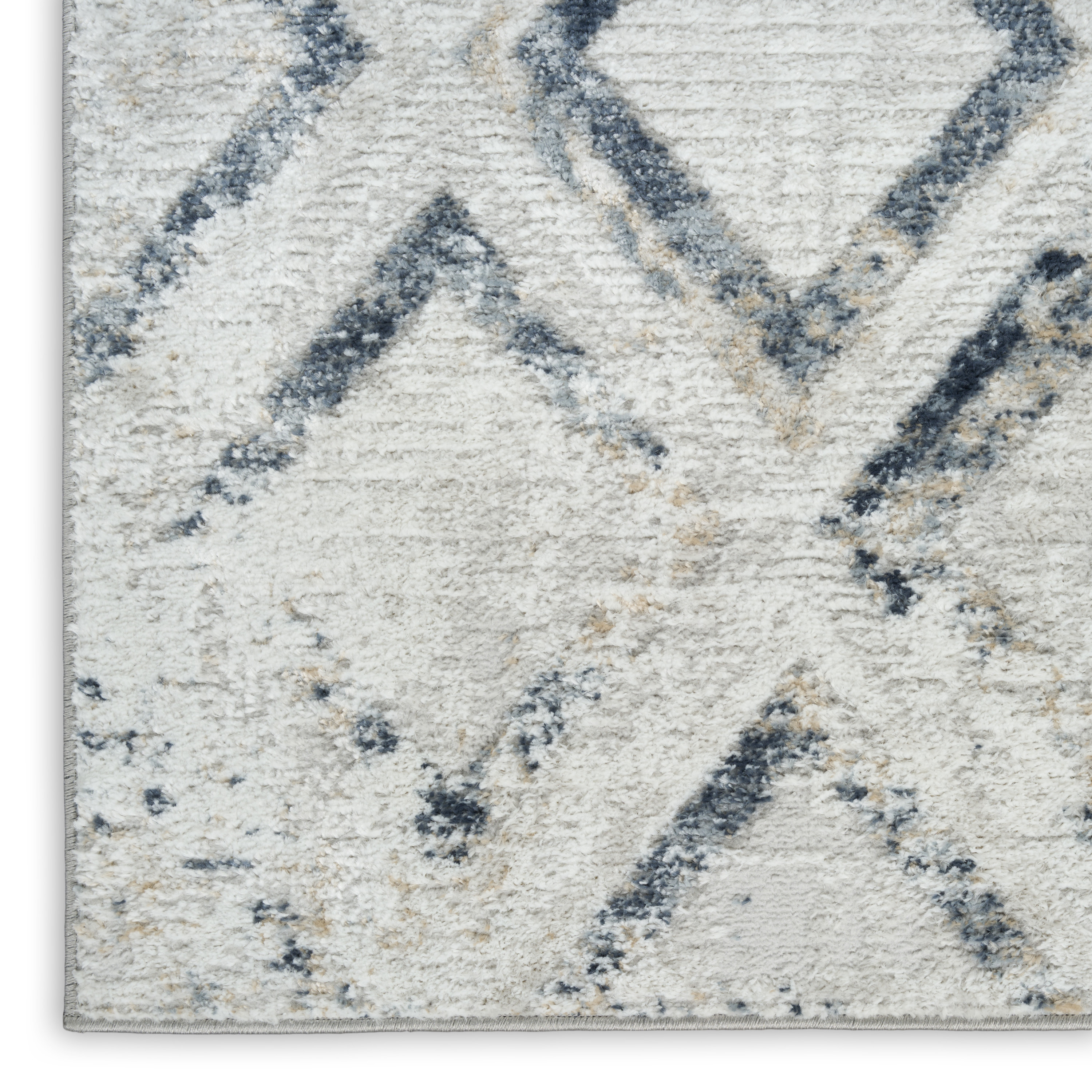 Nourison Dekor 4' x 6' Grey Navy Modern Indoor Rug