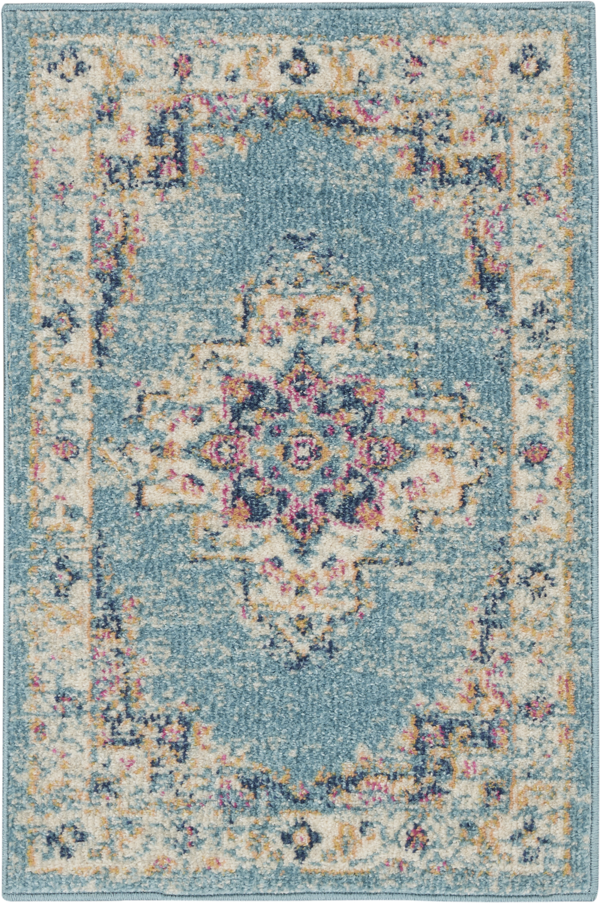 Nourison Passion 1'10" x 2'10" Light Blue Bohemian Indoor Rug