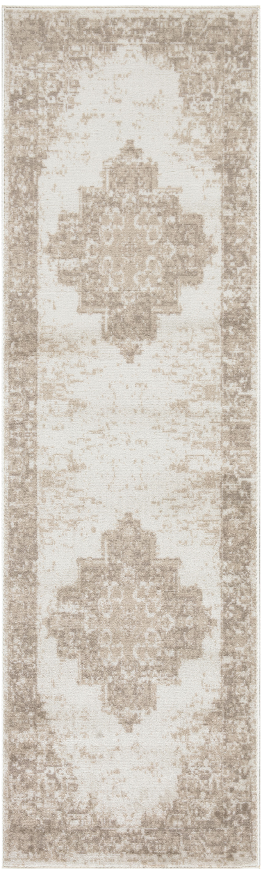 Nourison Grafix 2'3" x 7'6" Ivory Beige Vintage Indoor Rug