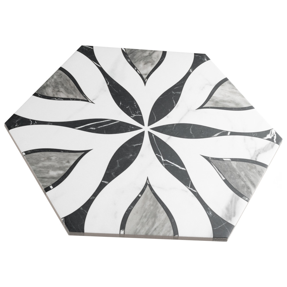 Marbilia Hex Elazig with Biotech 11 in. x 13 in. Porcelain Floor and Wall Tile