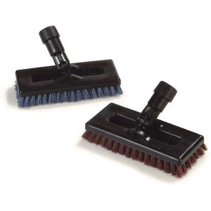 Carlisle, Flo-Pac, 8in, Swivel Scrub Power Scrub With Nylon Grit Bristles, Nylon Bristles, Orange