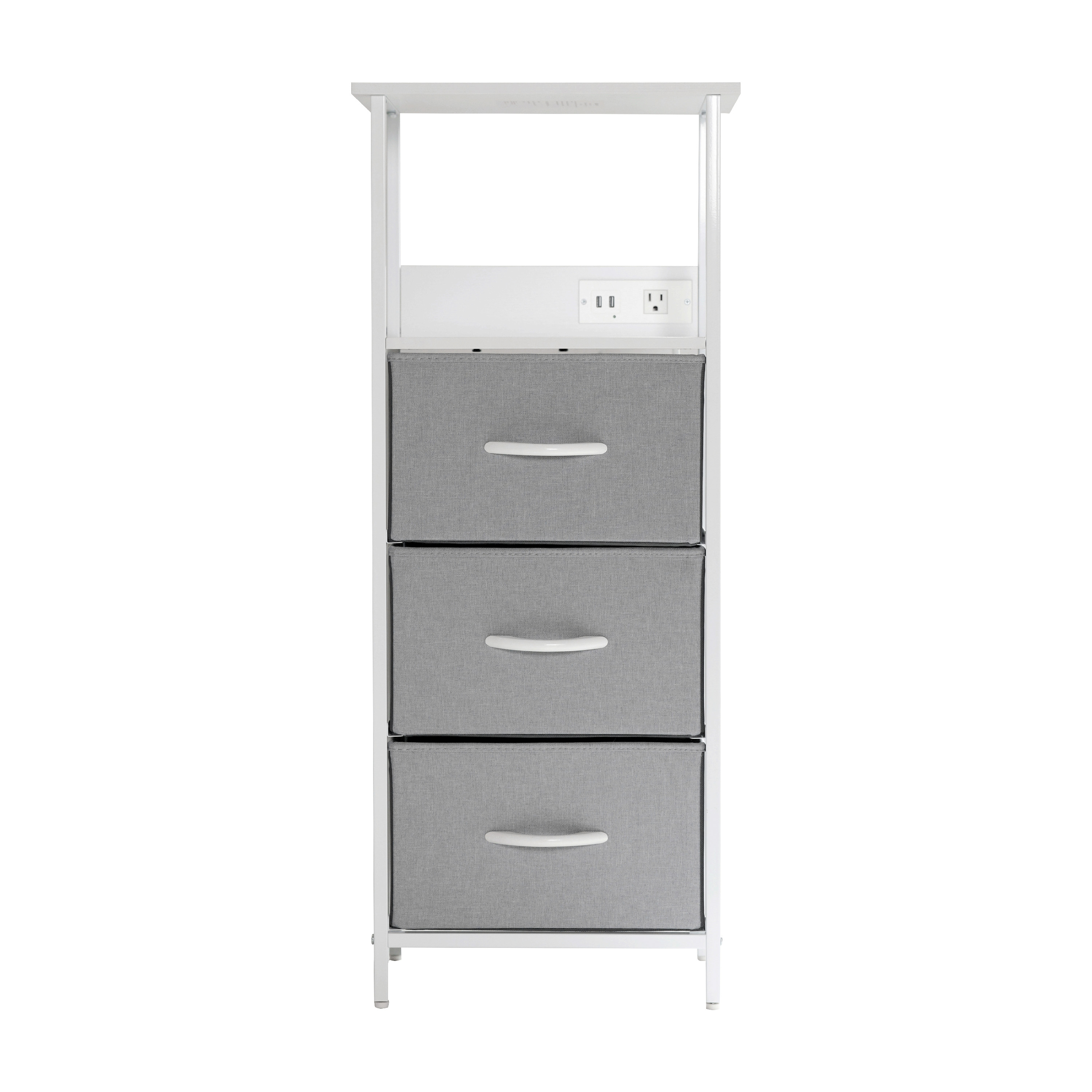 Sodano 3 Drawer Nightstand with Charging Station, 2 USB Ports, 1 Outlet, Blac... - Picture 22 of 25