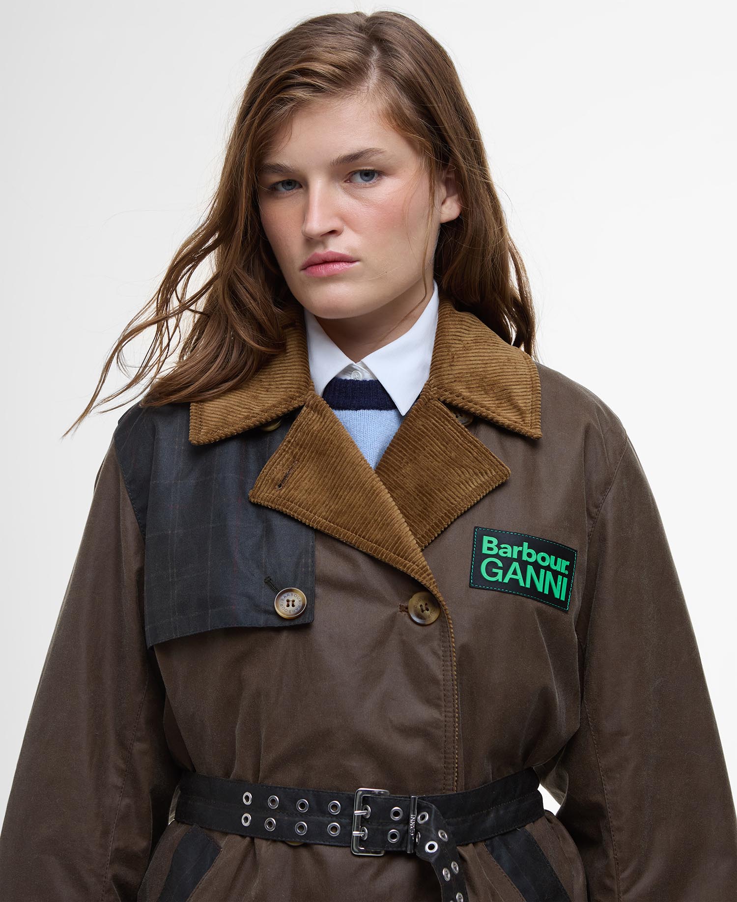 Barbour x GANNI Waxed Trench Coat image number 3