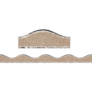 Magnetic Scallop Border Burlap Scribble, 12'