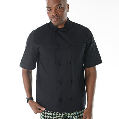 Short Sleeve Cloth Knot Chef Coat-Chefwear
