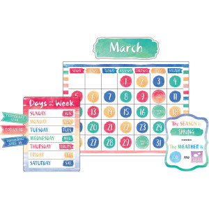 Watercolor Calendar Bulletin Board Display Set