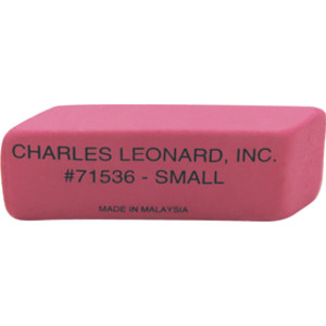 Natural Rubber Wedge Pink Erasers, Small, Box of 36