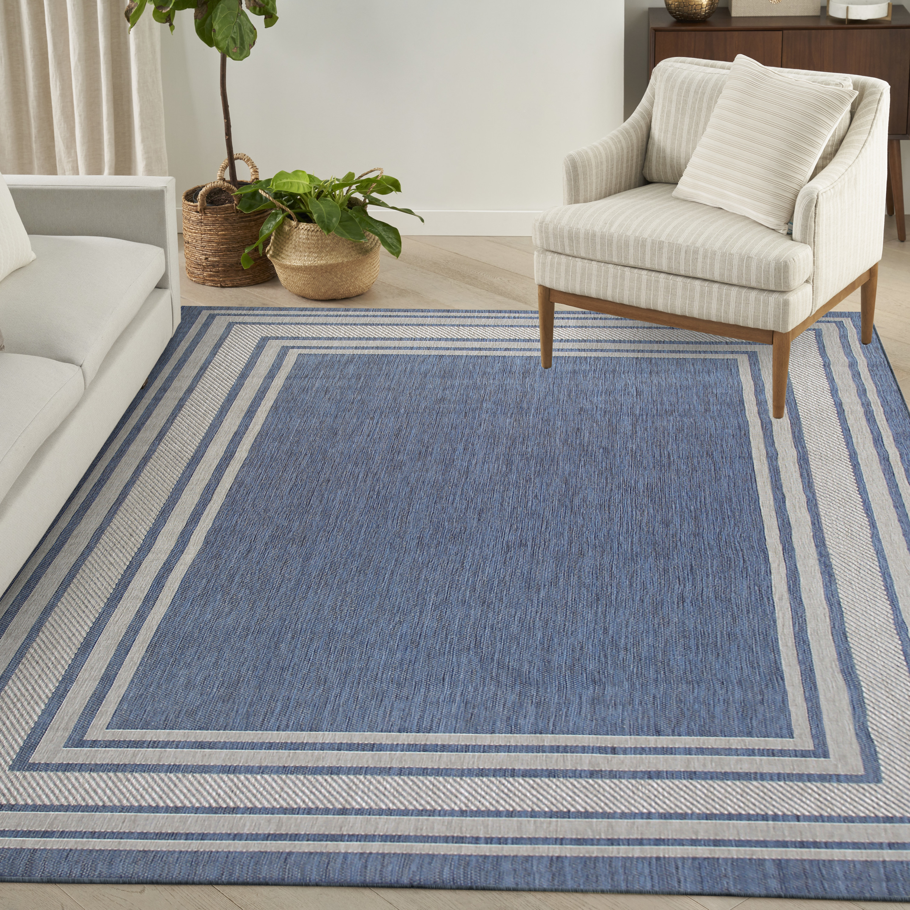 Nourison Horizon Indoor/Outdoor 8' x 10' Denim Modern Rug