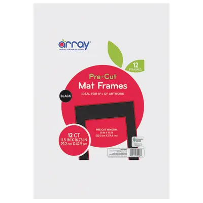 Array Pre-Cut Mat Frames, Black,  9