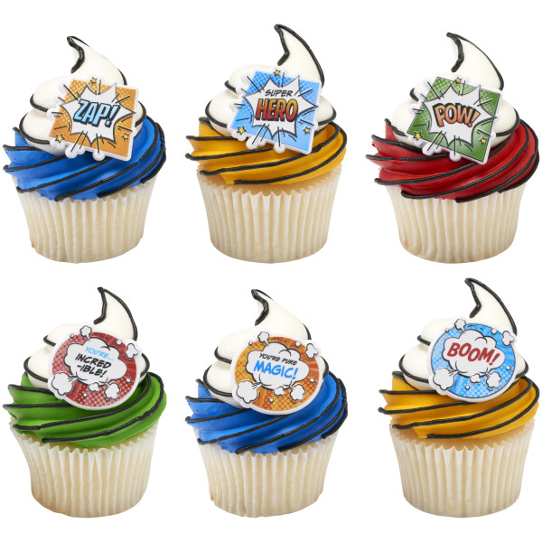 Super Hero Assortment Cupcake Rings