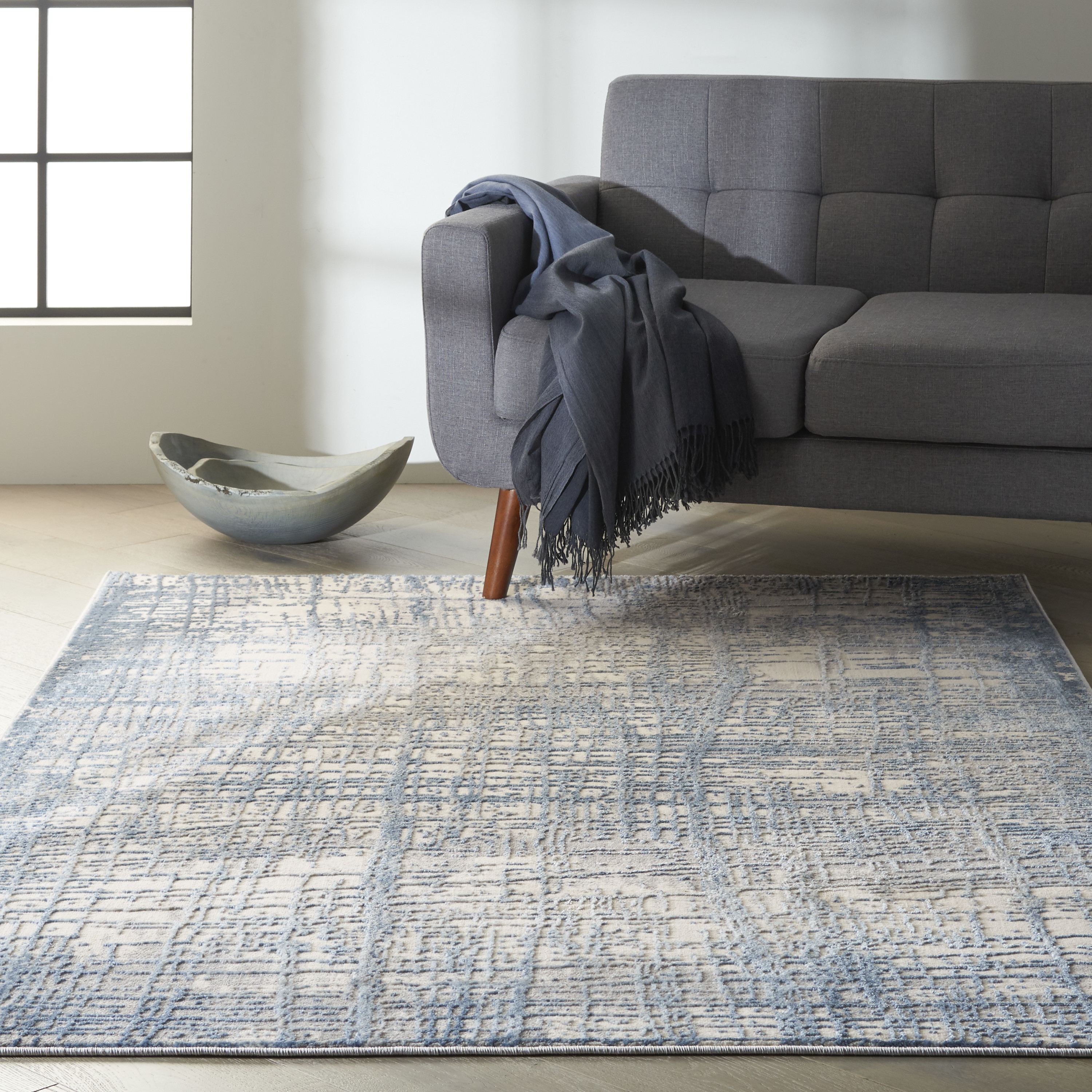 Calvin Klein CK950 Rush 6' x 9' Ivory Blue Modern Indoor Rug