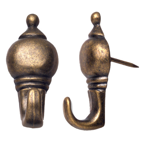 OOK Colonial Antique Brass Push Pin Hanger 10lbs