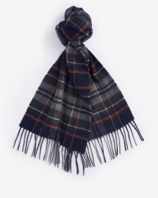 New Check Tartan Scarf Navy-Dark Ginger