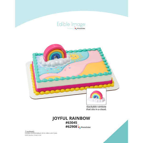 Joyful Rainbow The Magic of Cakes® PhotoCake® Enhanced Background Page