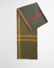 Sciarpa con motivo tartan in lana d’agnello Saffron 