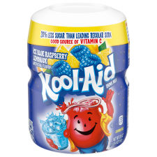 Kool-Aid Sugar-Sweetened Blue Raspberry Lemonade Powdered Soft Drink Mix, 20 oz Canister