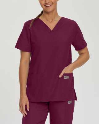 Landau Scrub Zone Women&#8216;s 3-Pocket V-Neck Scrub Top-Landau