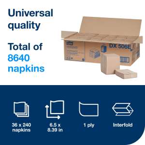 Tork, N14 Xpressnap Fit, Napkins, 1 ply, Natural