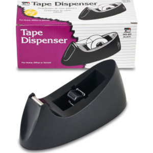 Desktop Tape Dispenser, Weighted Base, Non-Slip Base, Black