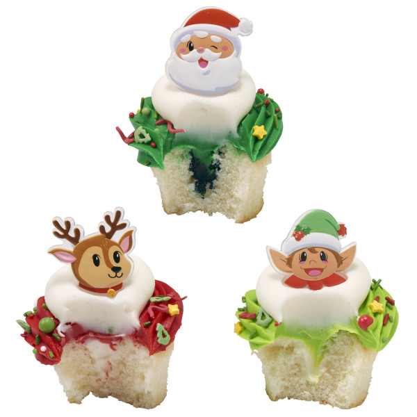 Santa & Friends Cupcake Rings