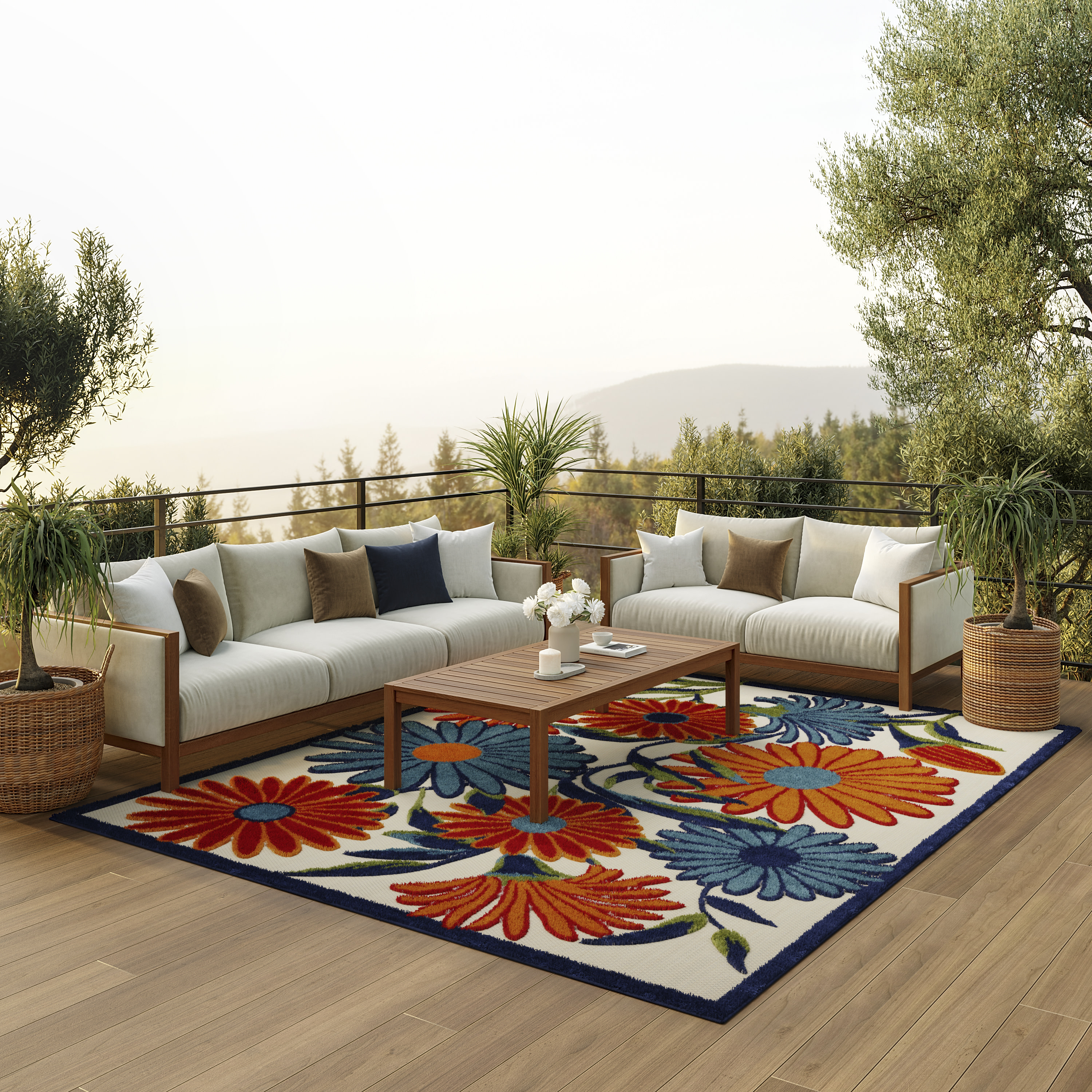 Nourison Aloha 6' x 9' Multicolor Contemporary Rug