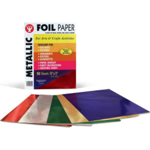 Metallic Foil Paper, 10" x 13", 5 Assorted Colors, 10 Sheets