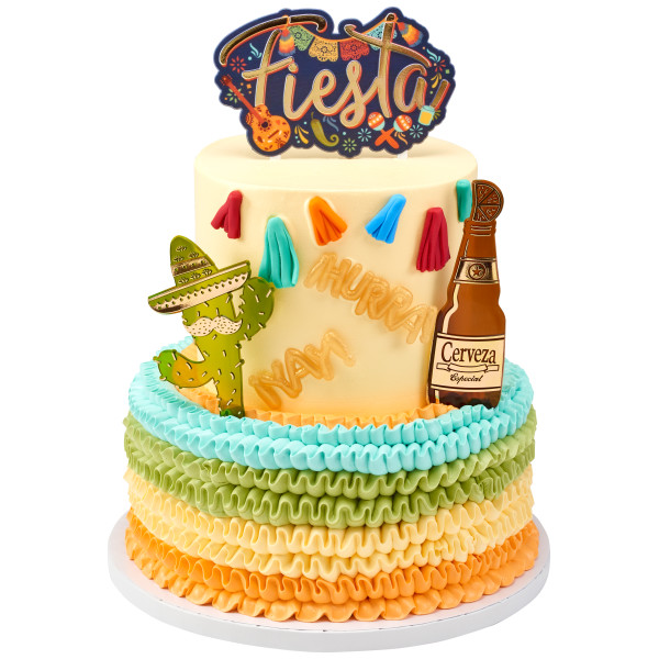 Fiesta Gold Balloon Words Mini Cupcake Layon