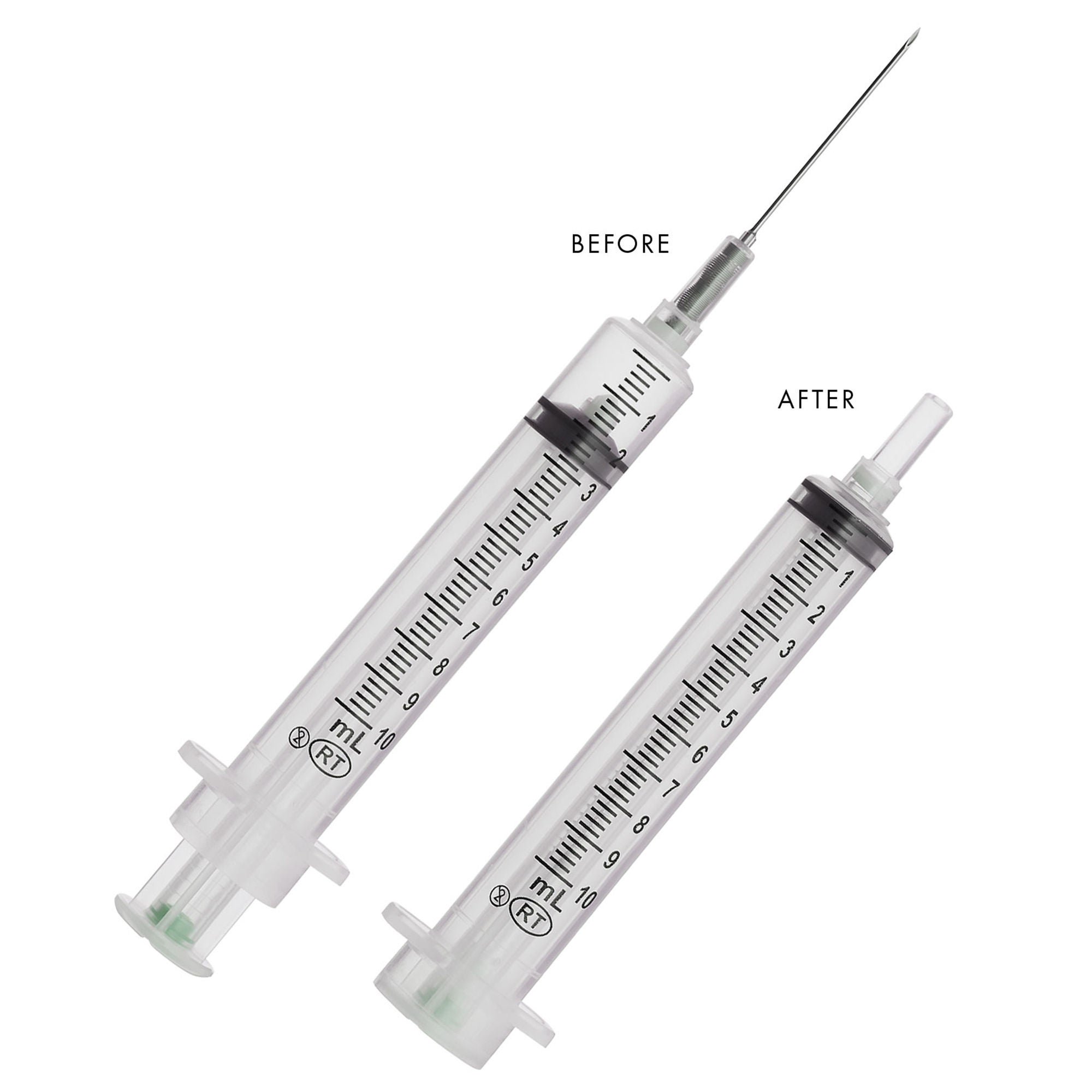 VanishPoint® 10 mL Syringe with Hypodermic Needle, 21 Gauge, 1.5" Needle Length