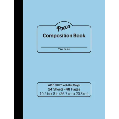 Pacon  Composition Book, Blue Tag, 3/8 in ruled with margin 10-1/2