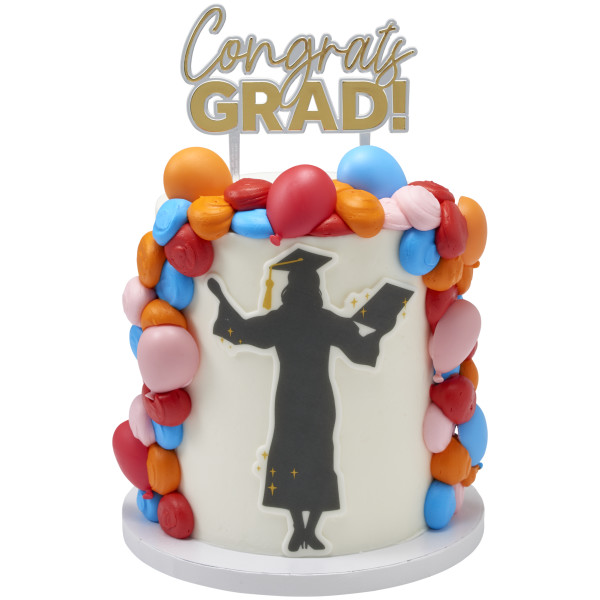 Congrats Grad Gold Vertical Layon