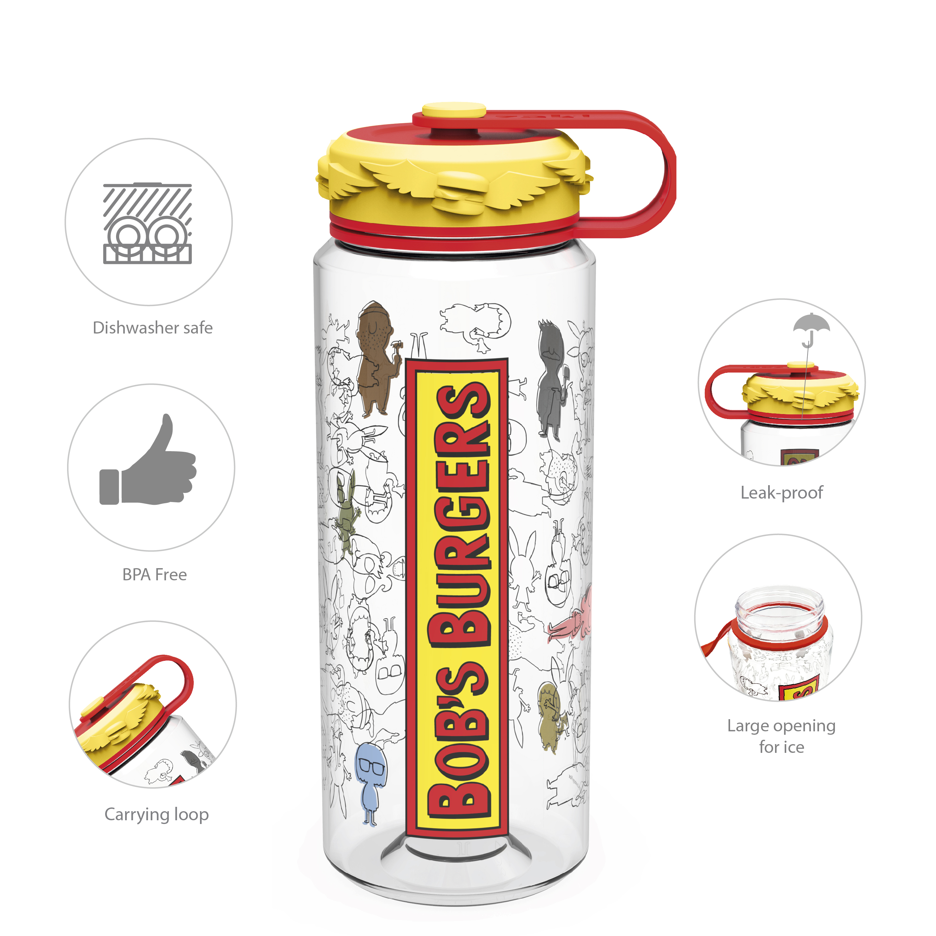 Bobs Burgers 36 ounce Water Bottles, The Belcher Family slideshow image 5 Bobs Burgers 36 ounce Water Bottles, The Belcher Family slideshow image 5
